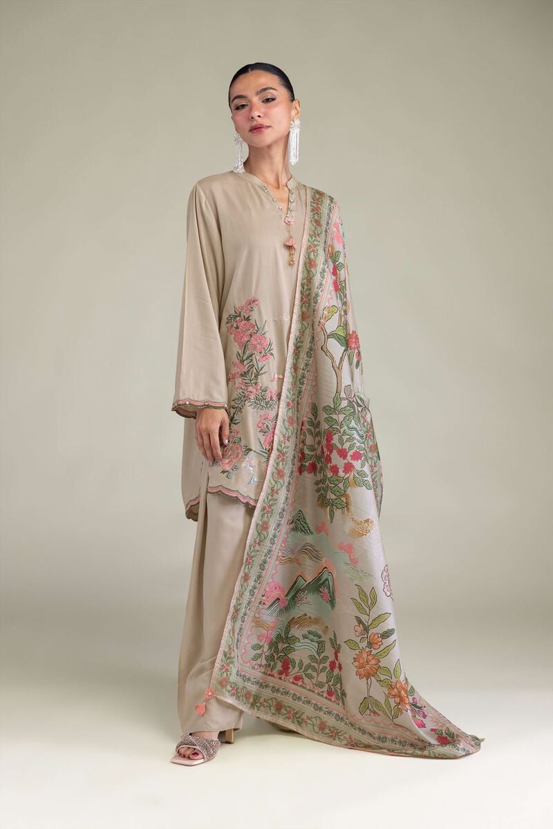 Embroidered | Polyester Silk | Floral Silk Dupatta | USD 30.00