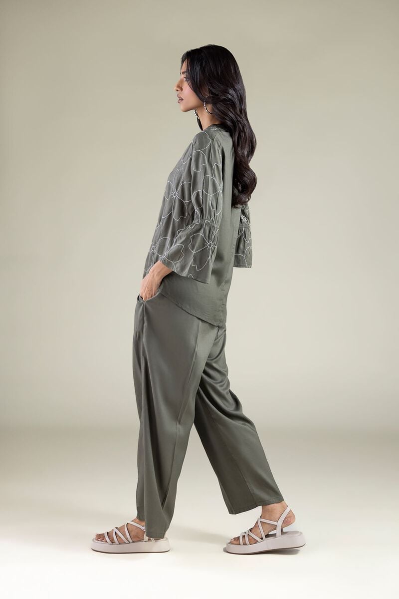 Embroidered | Viscose | Trousers | USD 25.00