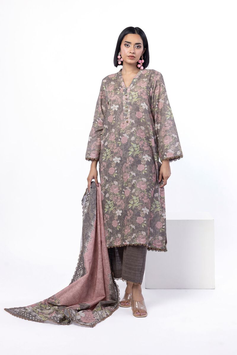 Printed | Textured Cotton | Tailored 3 Piece | USD 45.00