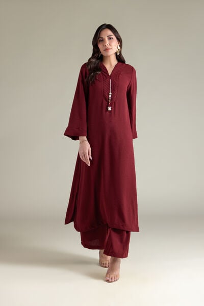 Dyed | Textured Georgette | Solid Magenta Pants | USD 30.00