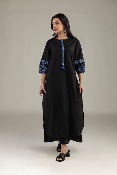 Embroidered | Cambric | Black Solid Pants | USD 30.00