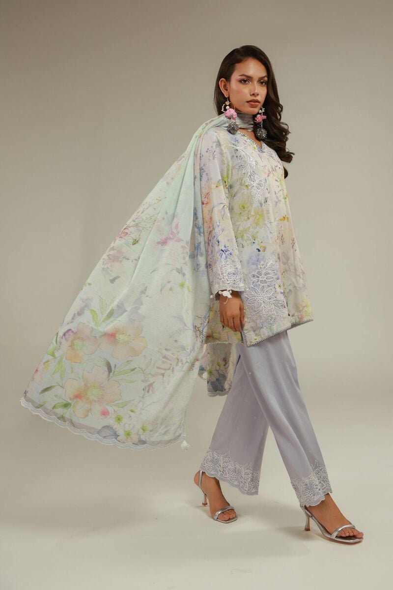 Embroidered | Raw Silk | Floral 3-Piece Set | USD 155.00