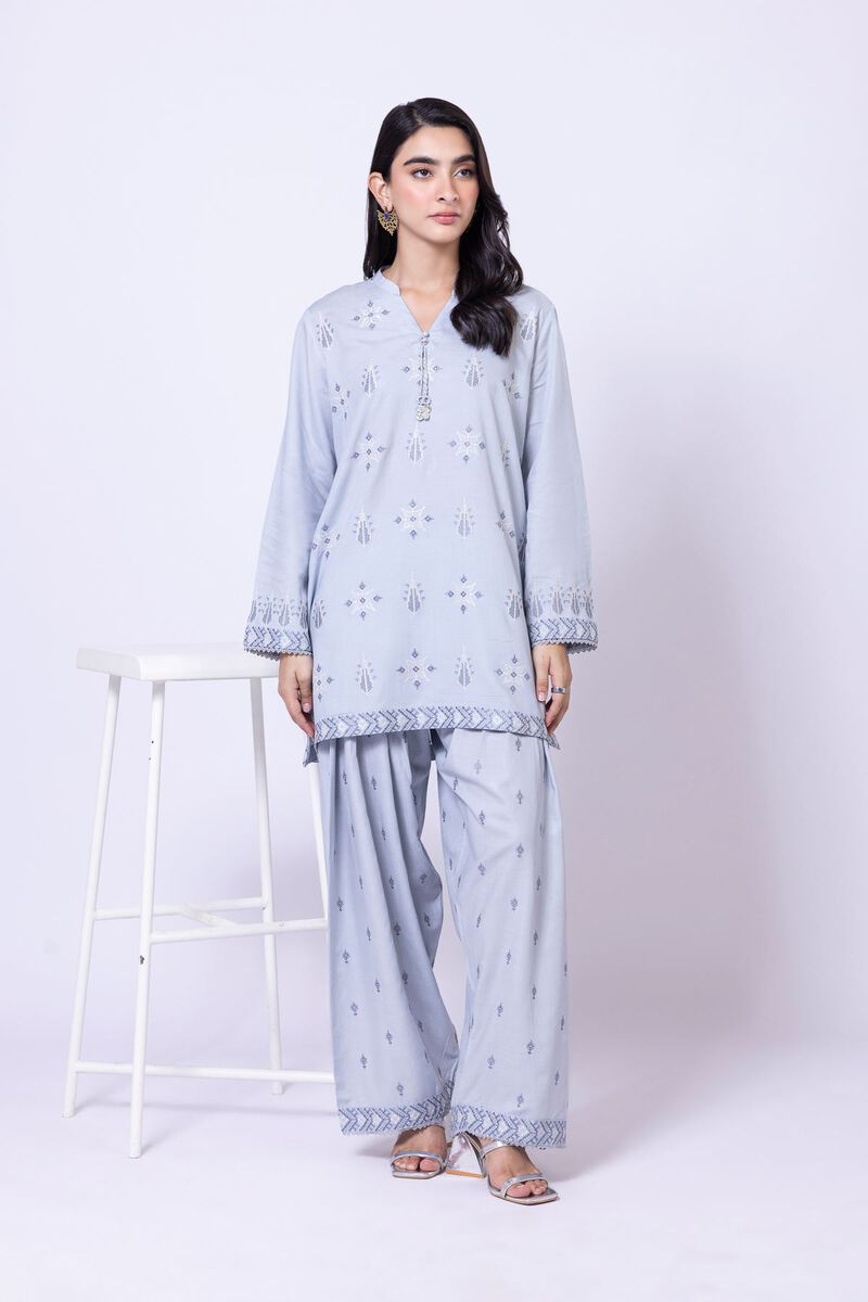 Embroidered | Dull Raw Silk | Pants | USD 6.00