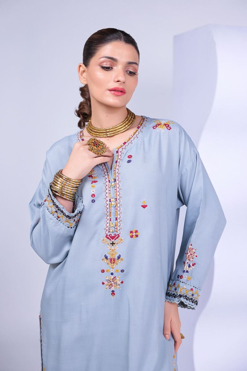 Embroidered | Russian Raw Silk | Kurta | USD 25.00