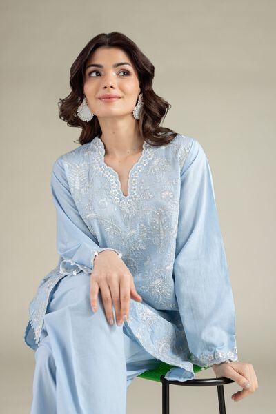 Embroidered | Cambric | Tailored 2 Piece | Top and Bottom | USD 65.00