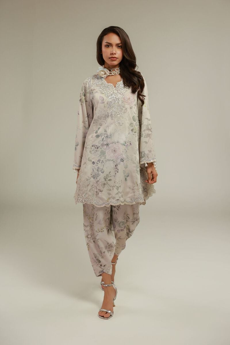 Embroidered | Raw Silk | Floral Co-ords Set | USD 100.00