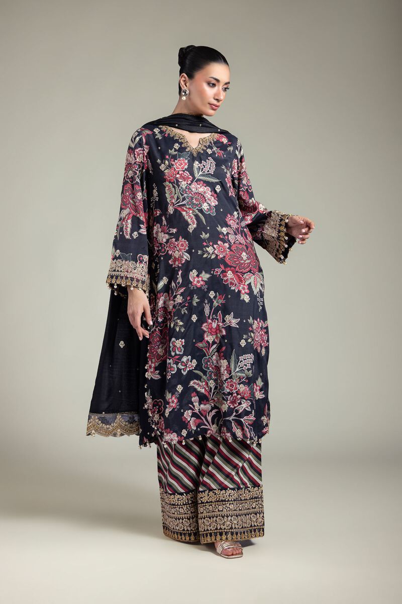 Embroidered | Raw Silk | 3-Piece Floral Set | USD 155.00