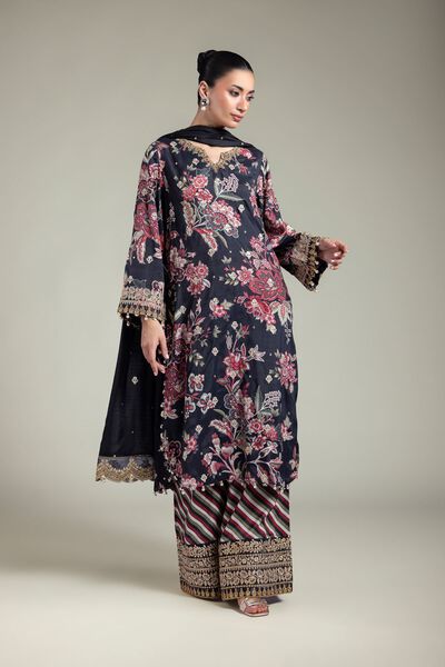 Embroidered | Raw Silk | 3-Piece Floral Set | USD 155.00