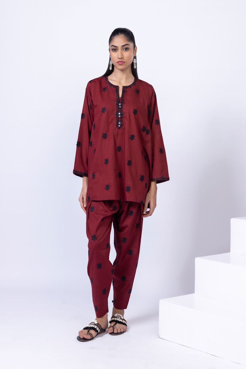 Embroidered | Crosshatch Poplin | Pants | USD 7.50