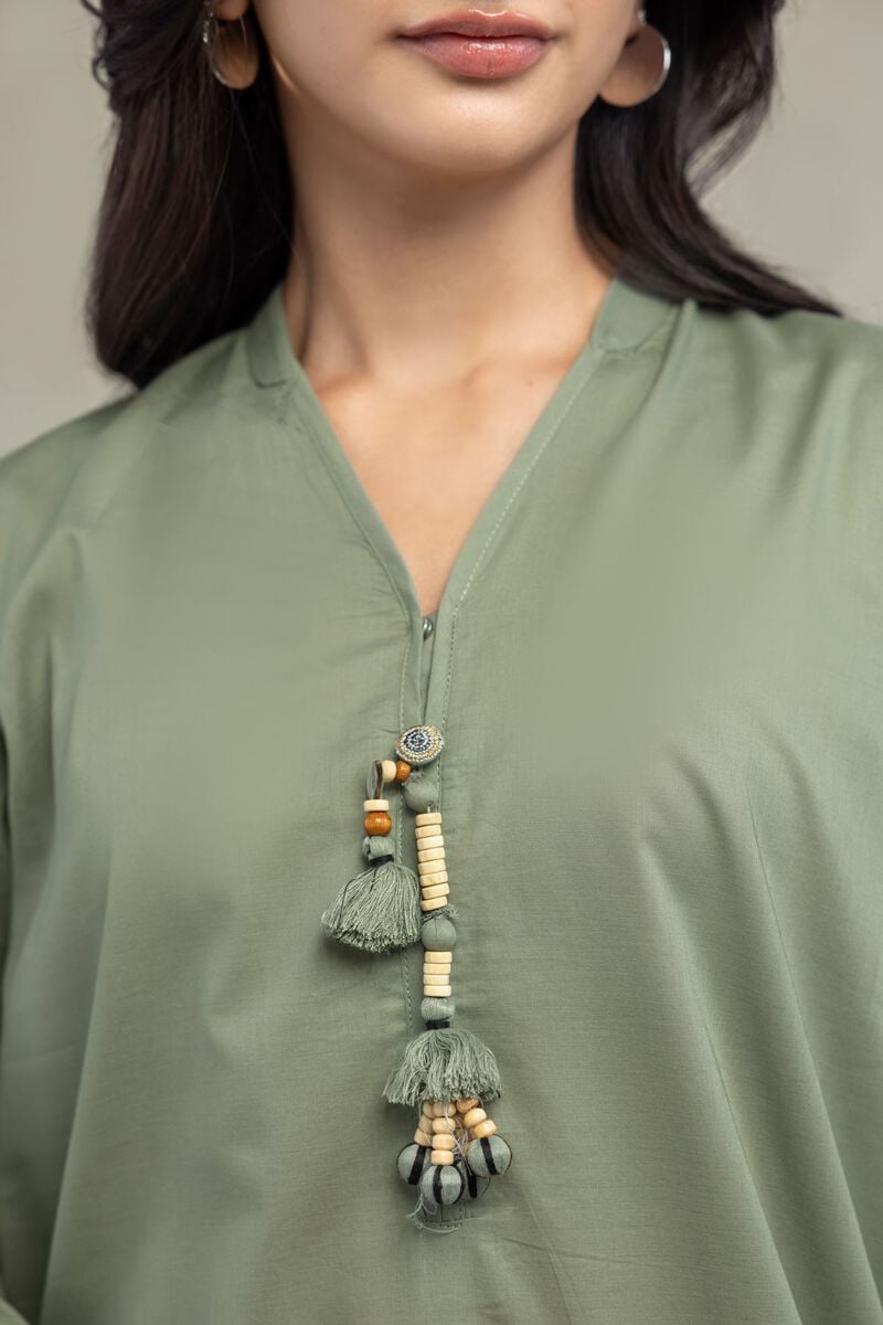 Cambric | Long V-Neck Kurta | USD 55.00