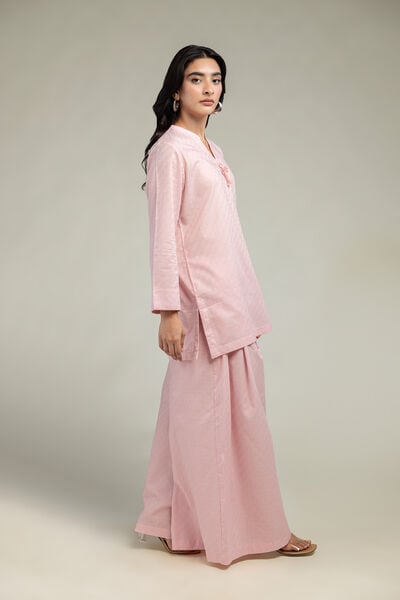 Dyed | Cotton Dobby | Pink Solid Pants | USD 30.00