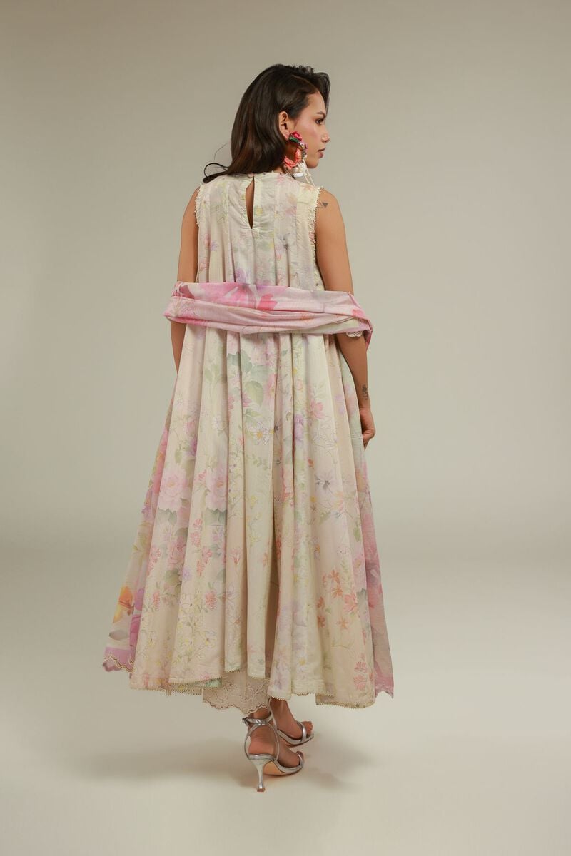 Embroidered | Raw Silk | Sleeveless 3-piece Set | USD 155.00