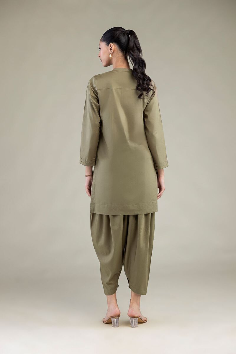 Dyed | Cotton Viscose | Solid Olive Kurta | USD 40.00
