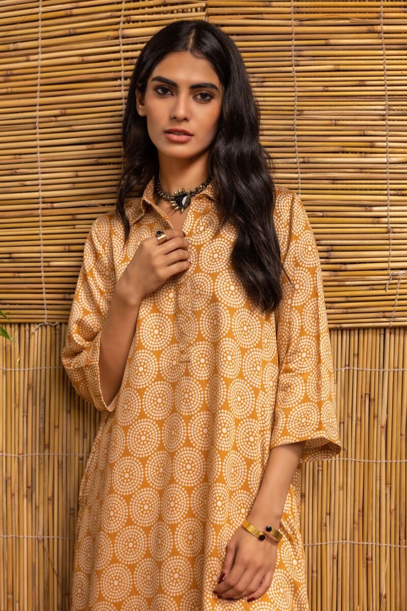 Contemporary Kameez, MUSTARD, hi-res image number null