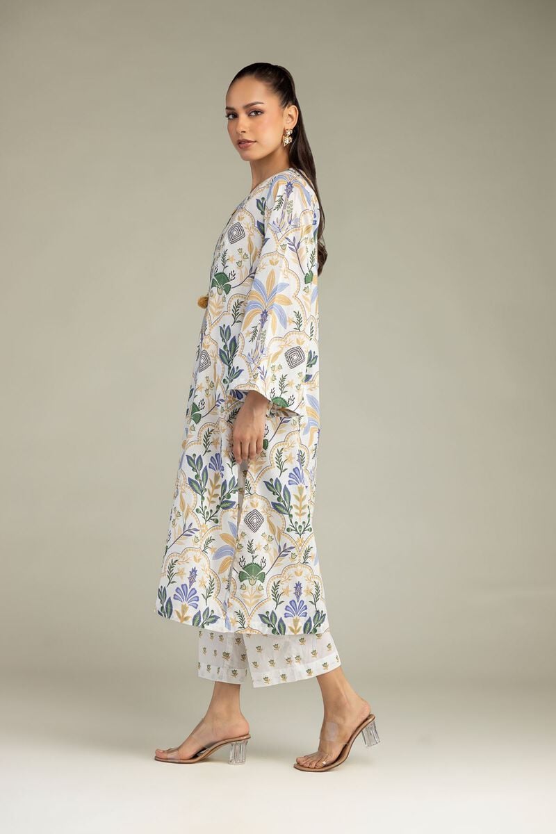 Printed | Cambric | Floral White Pants | USD 30.00