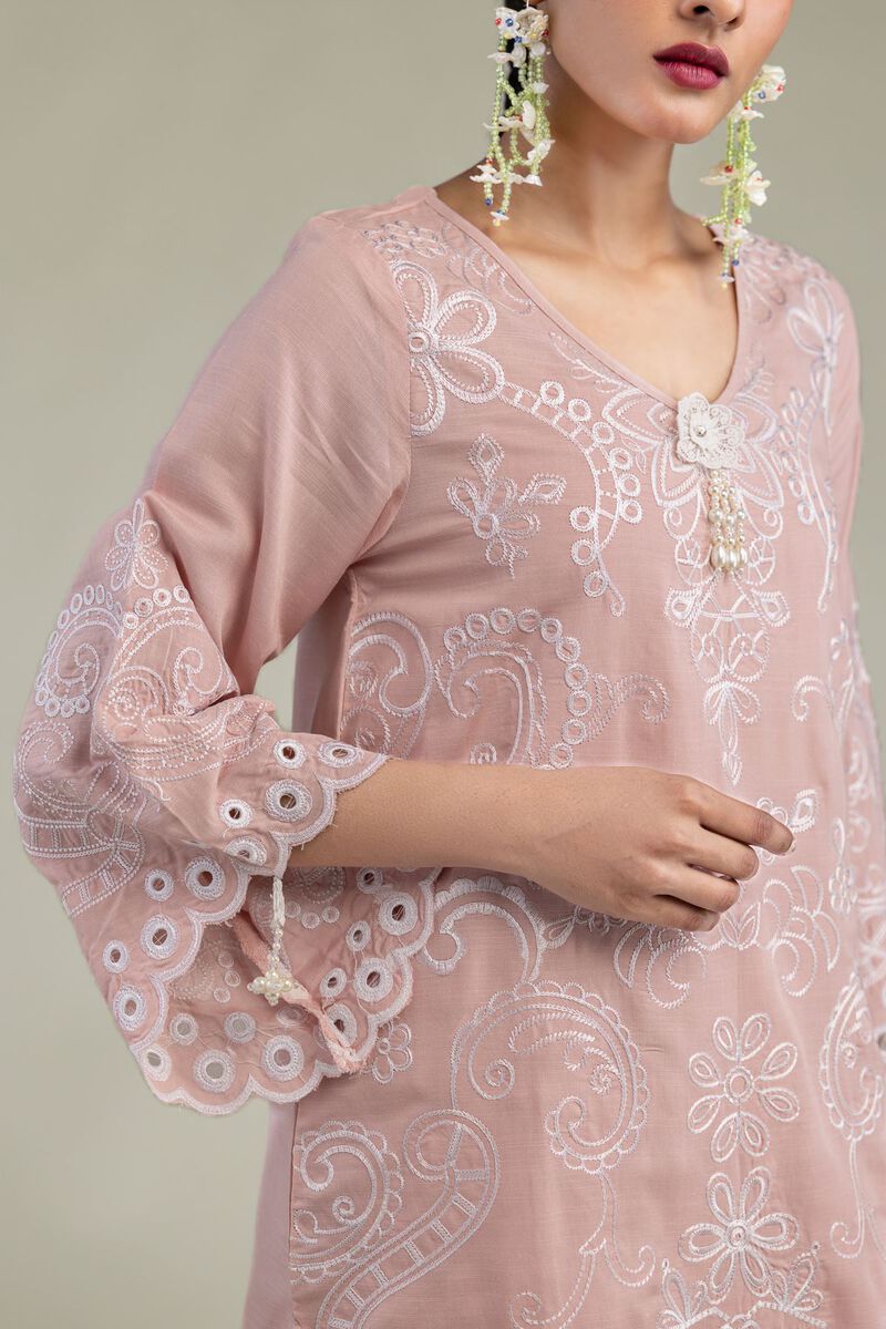 Embroidered | Raw Silk | Floral Silk Kurta | USD 60.00