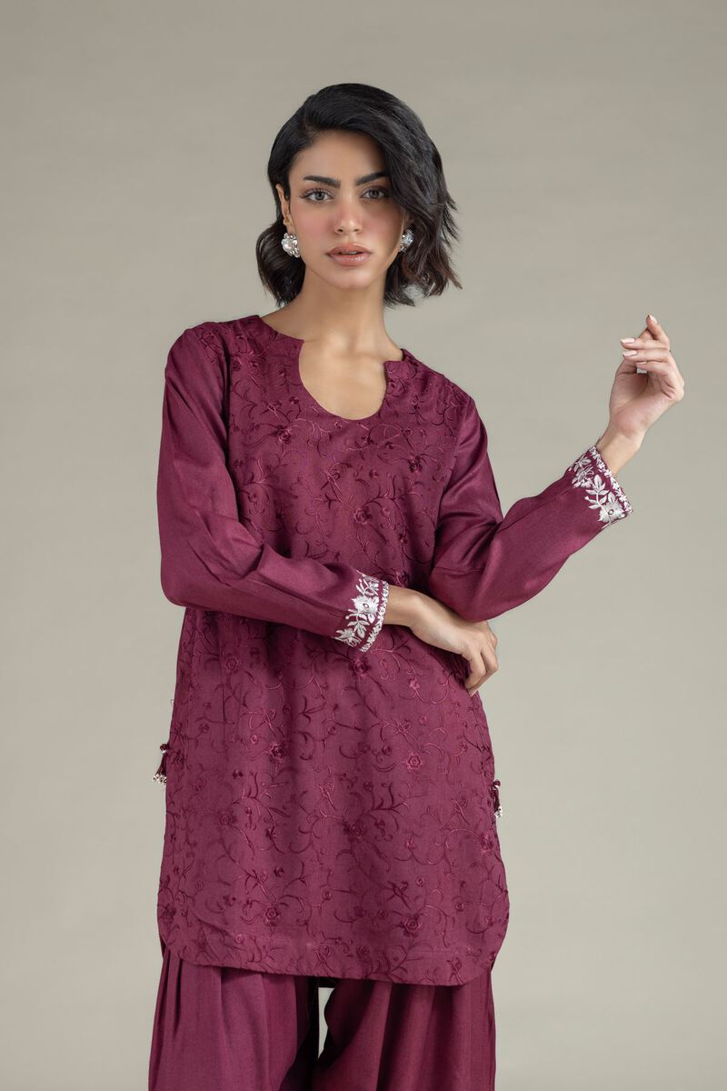 Embroidered | Heavy Blended Viscose | Floral Short Kurta | USD 40.00