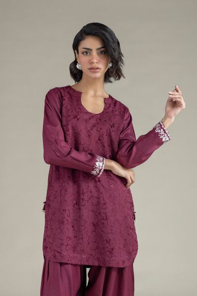 Embroidered | Heavy Blended Viscose | Floral Short Kurta | USD 40.00