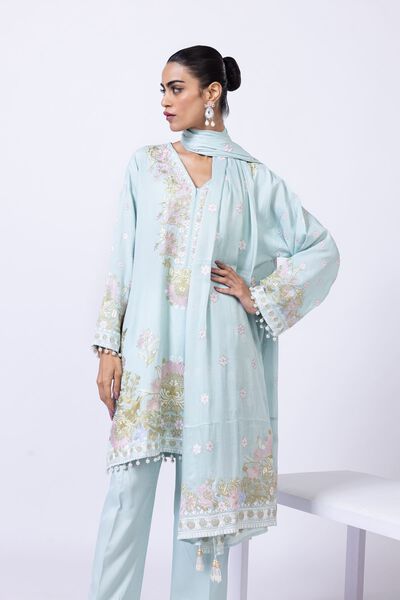 Embroidered | Light Thai Silk | Dupatta | USD 40.00