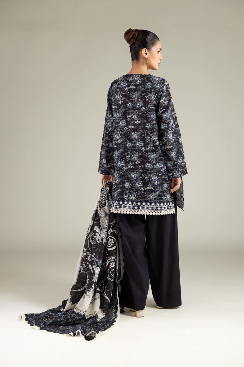Embroidered | Mesuri Dobby | Black 3-Piece Tailored | USD 70.00