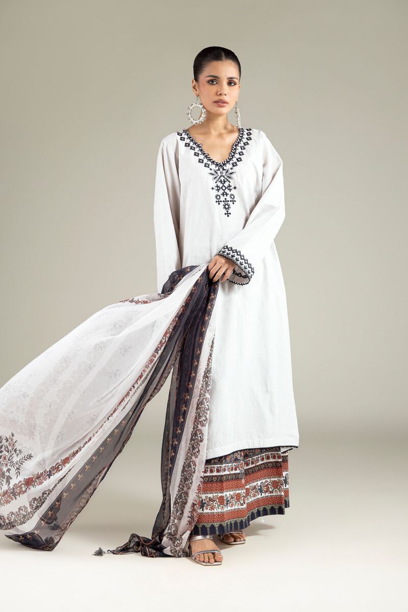 Embroidered | Cotton Dobby | Tailored 3-Piece Set | USD 70.00