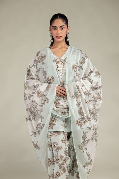 Embroidered | Lawn | Mint Lawn Dupatta | USD 25.00