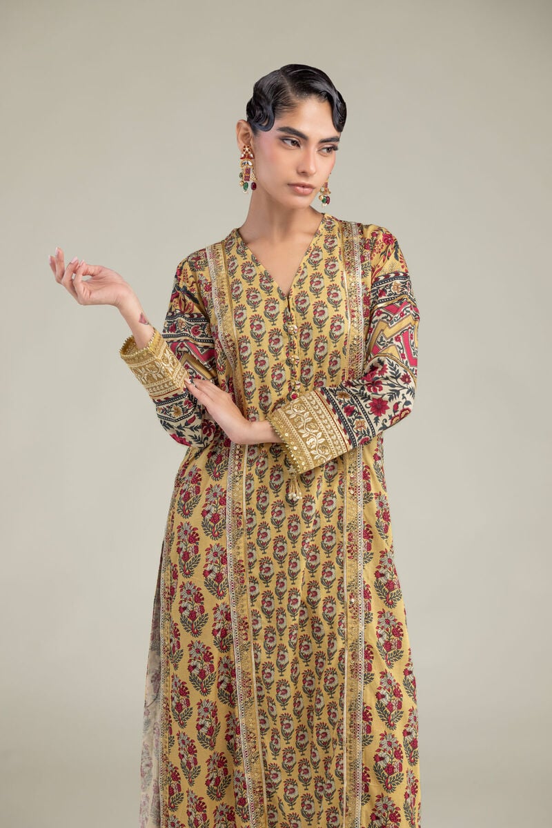 Embroidered | Raw Silk | Floral Silk Kurta | USD 60.00
