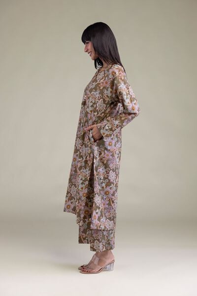 Printed | Cambric | Brown Cambric Pants | USD 25.00
