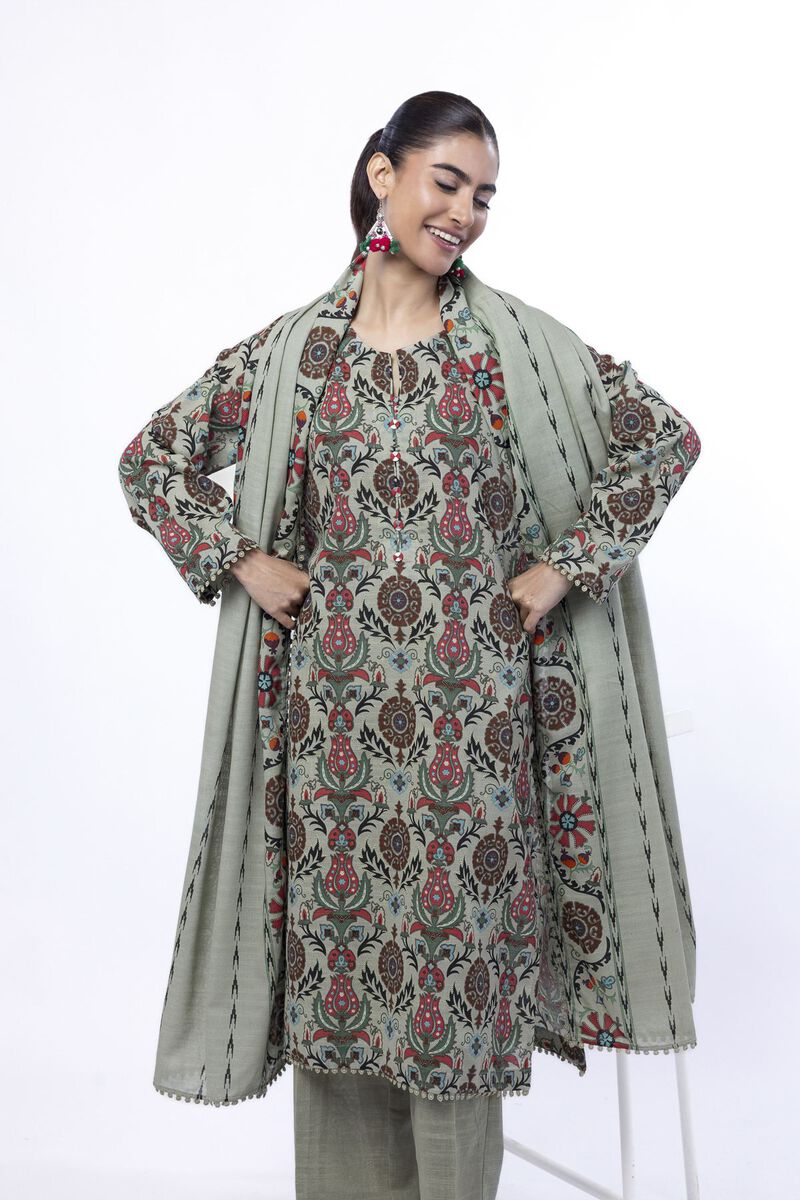 Printed | Light Khaddar | Tailored 3 Piece | USD 45.00