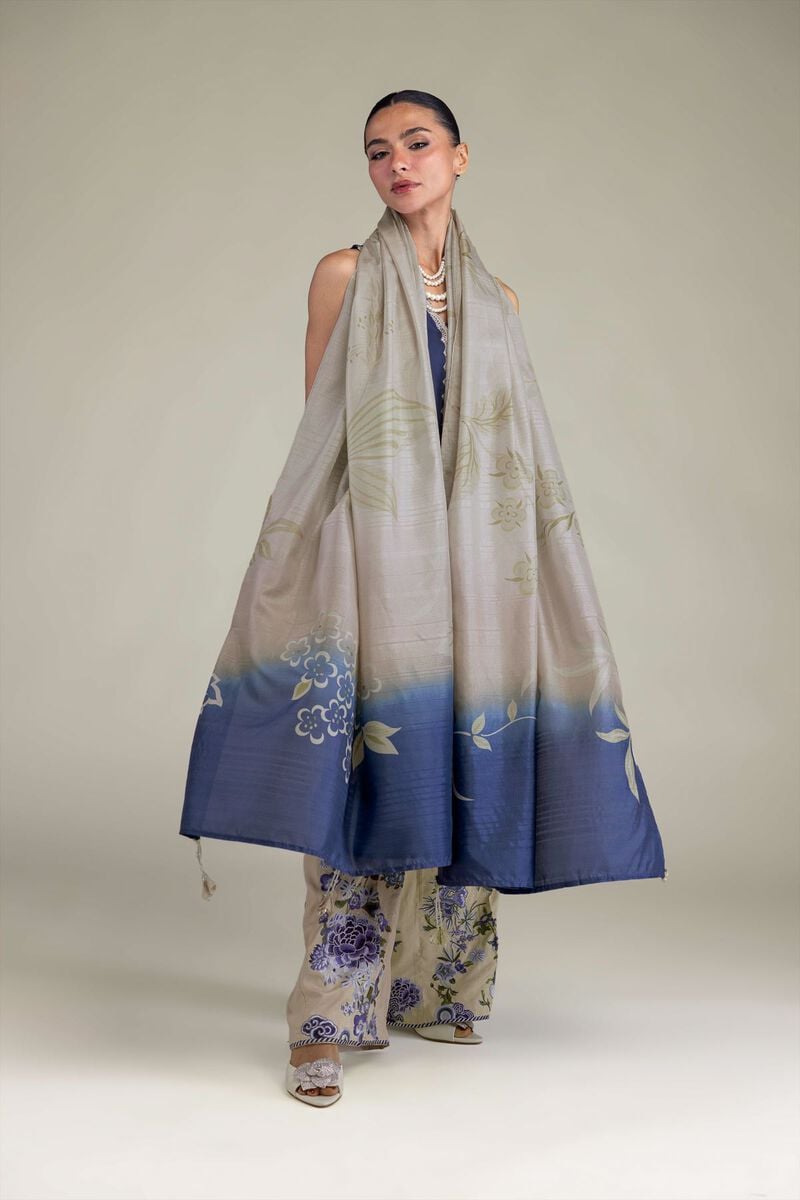 Embroidered | Polyester Silk | Floral Beige Dupatta | USD 30.00