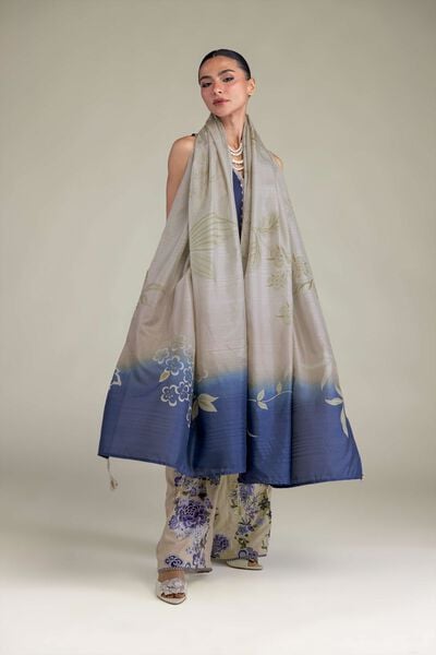 Embroidered | Polyester Silk | Floral Beige Dupatta | USD 30.00