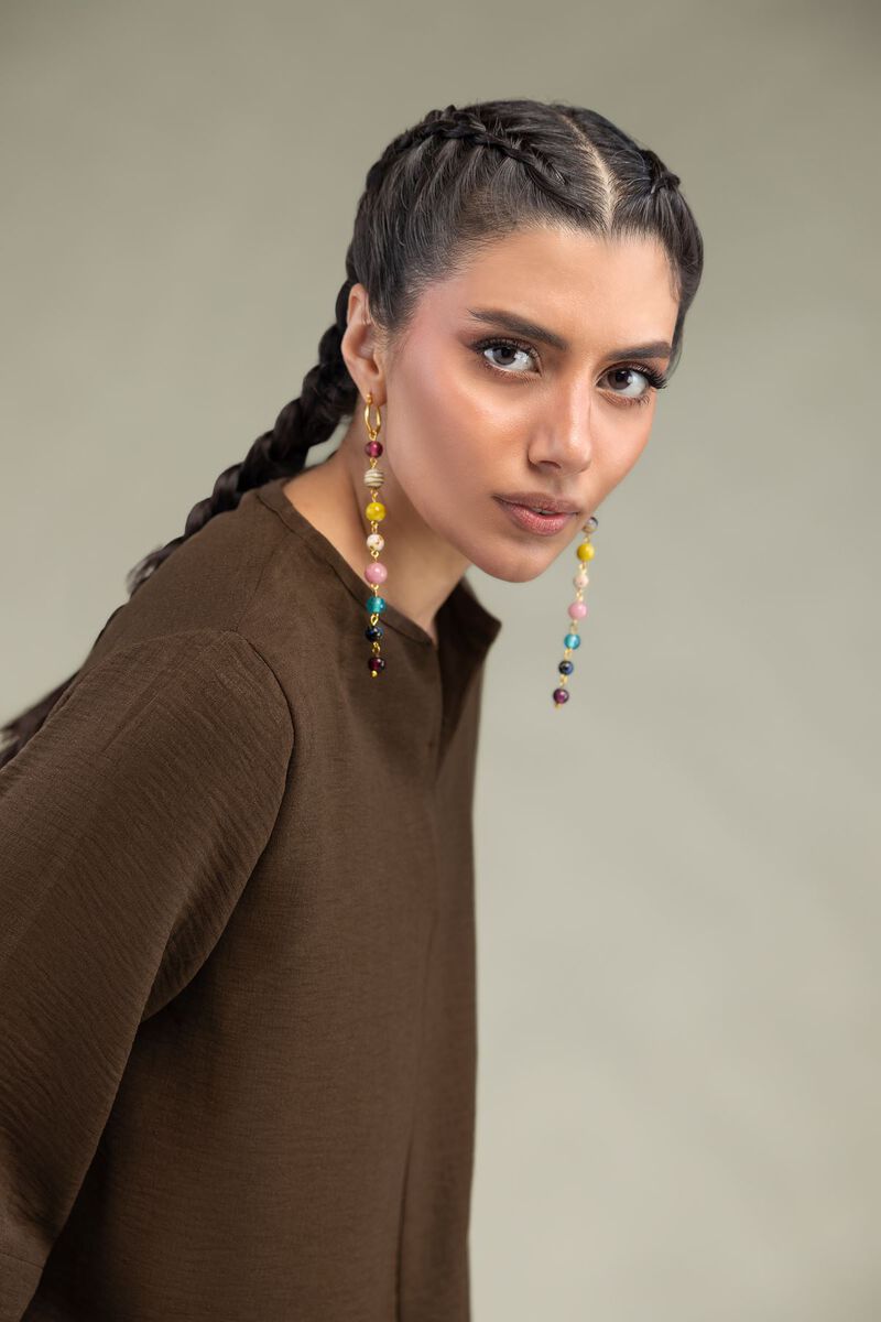 Dyed | Crepe Georgette | Solid V-Neck Tunic | USD 40.00