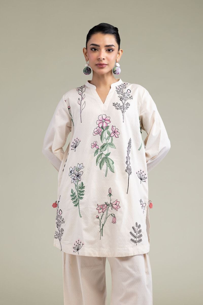 Embroidered | Cotton Dobby | Floral Cotton Kurta | USD 40.00