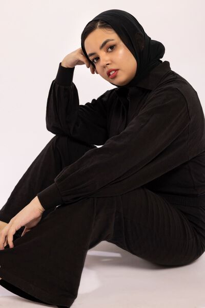 Polo Elasticated T-shirt, BLACK, hi-res