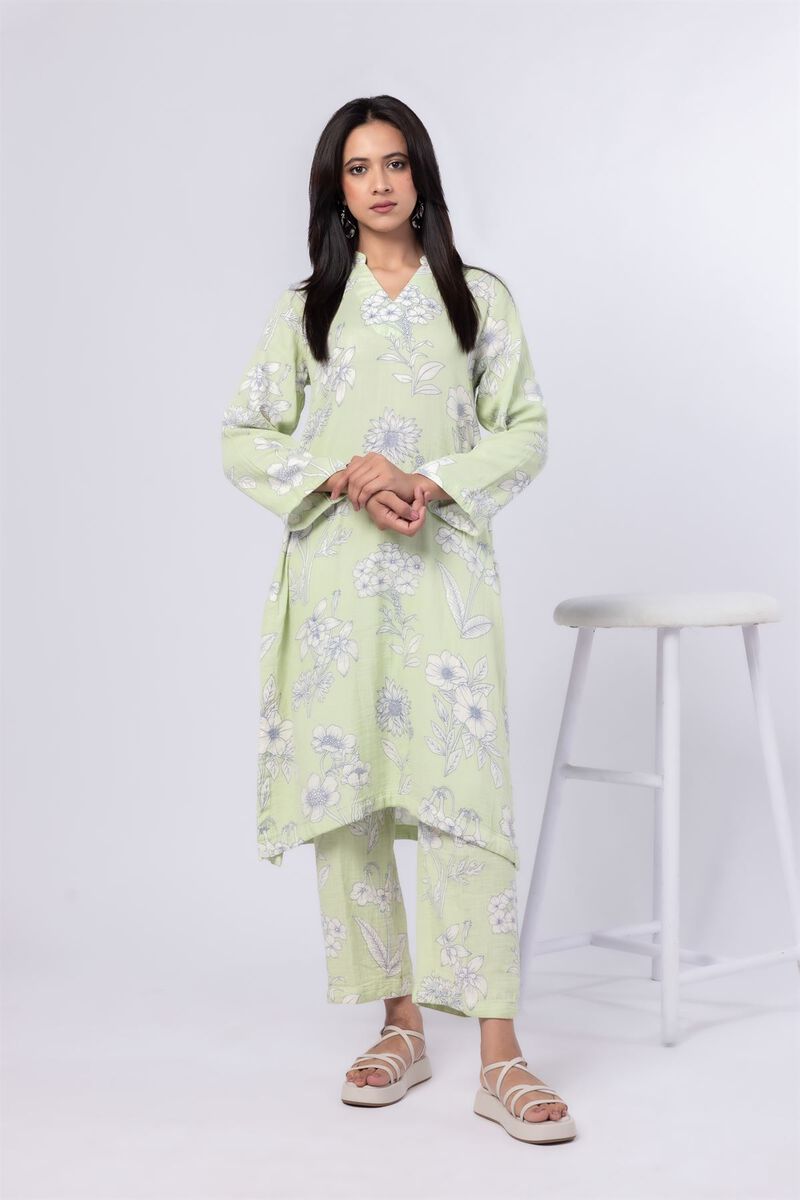 Printed | Cheese Cloth | Floral V-Neck Kurta | USD 12.00