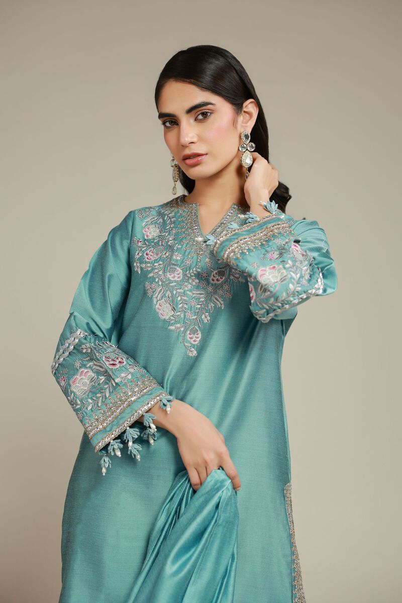 Embroidered | Raw Silk | 3 Piece Co-ord Set | USD 125.00