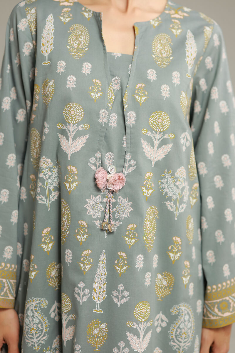 Printed | Cambric | Mint Cambric Kurta | USD 35.00