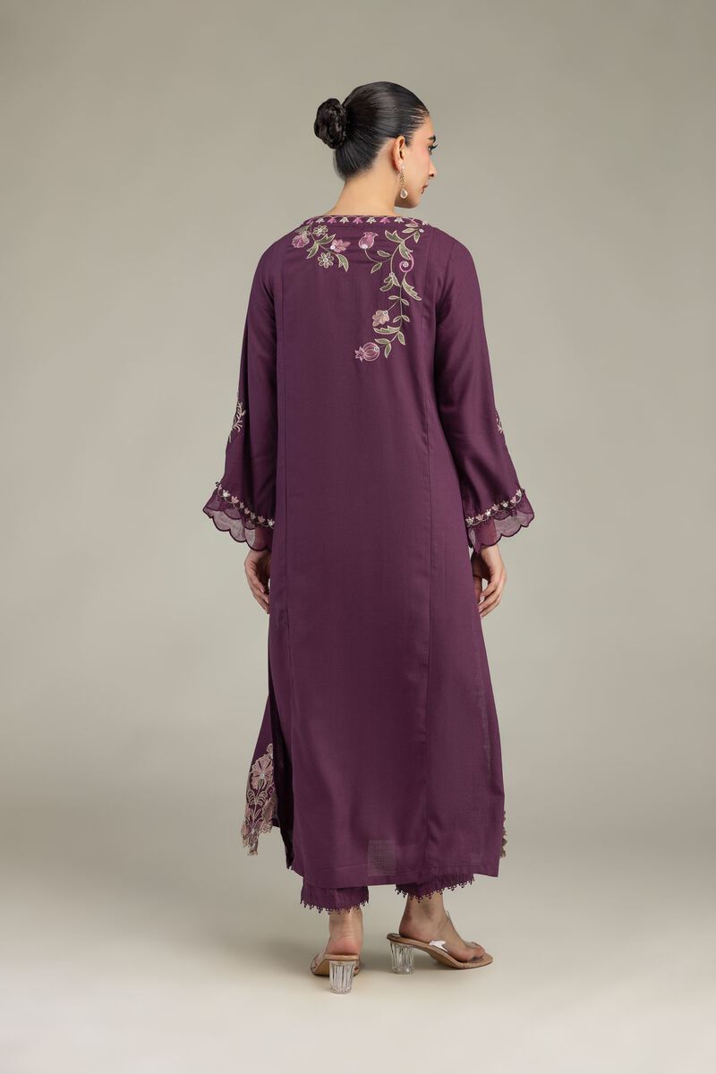 Embroidered | Raw Silk | Floral Threadwork Kurta | USD 55.00