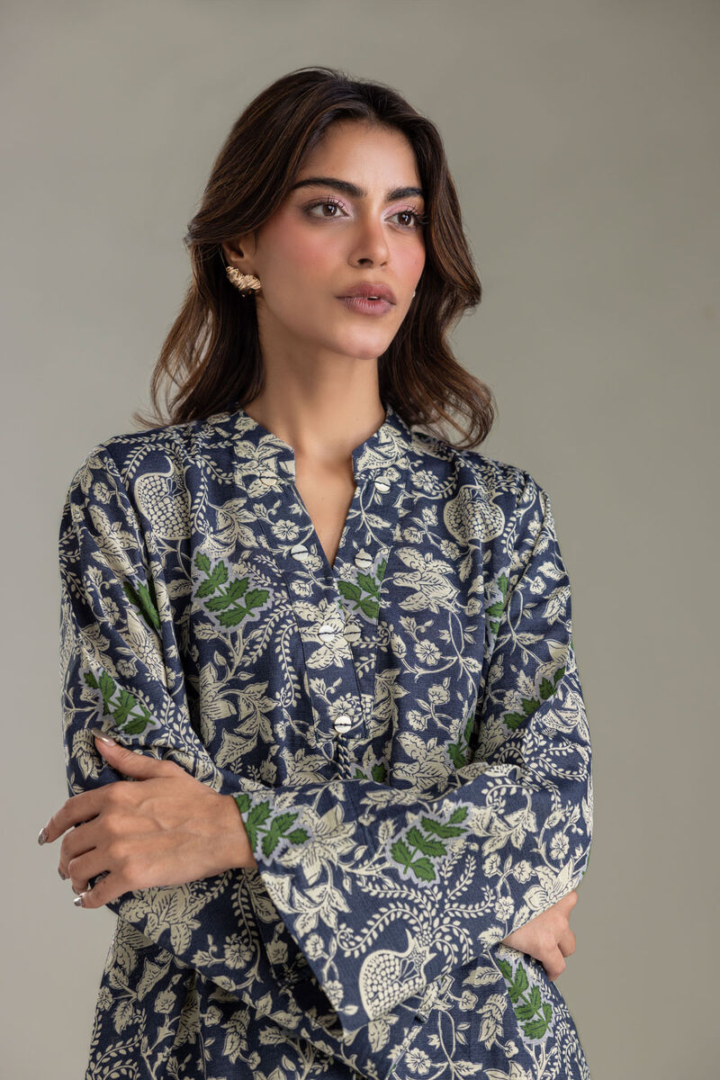 Printed | Light Khaddar | V-Neck Khaddar Kurta | USD 35.00