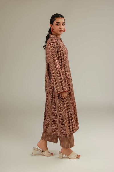 Printed | Textured Cotton | Brown Cotton Pants | USD 22.00