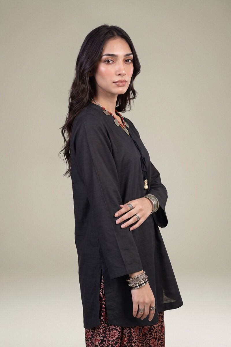 Printed | Light Khaddar | Short Black Kurta | USD 35.00