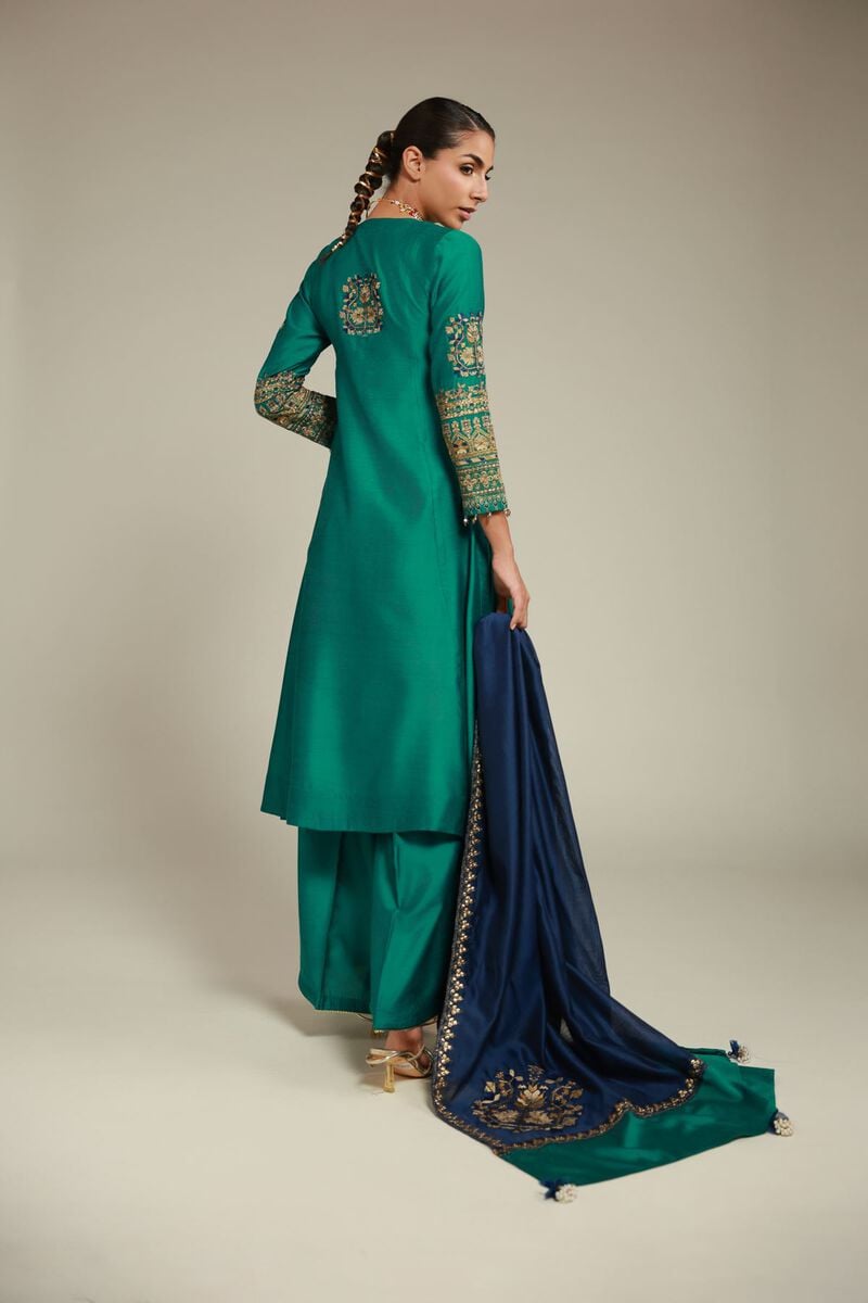 Embroidered | Raw Silk | 3 Piece Co-ord Set | USD 125.00