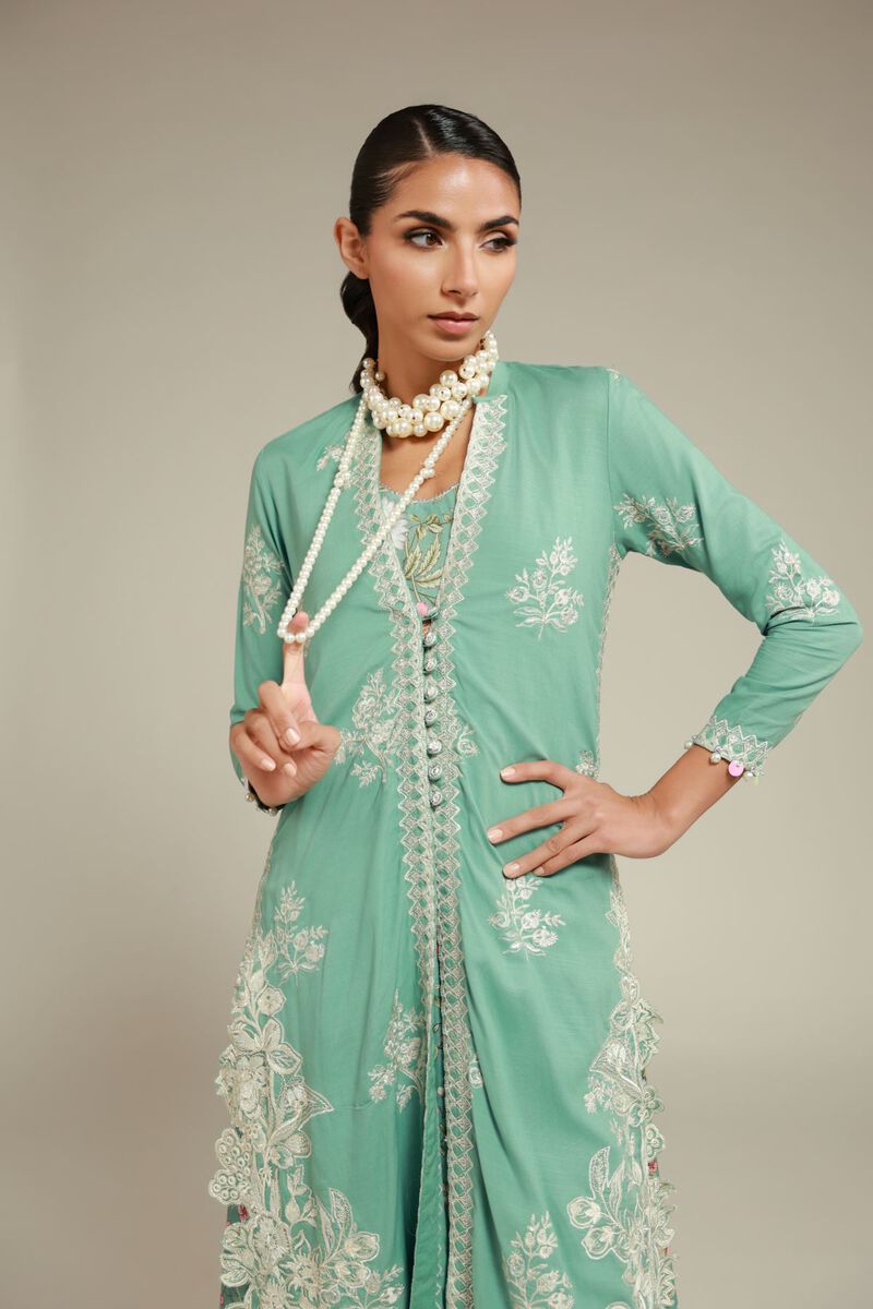 Embroidered | Raw Silk | 2 Piece Co-ord Set | Top and Dupatta | USD 153.00