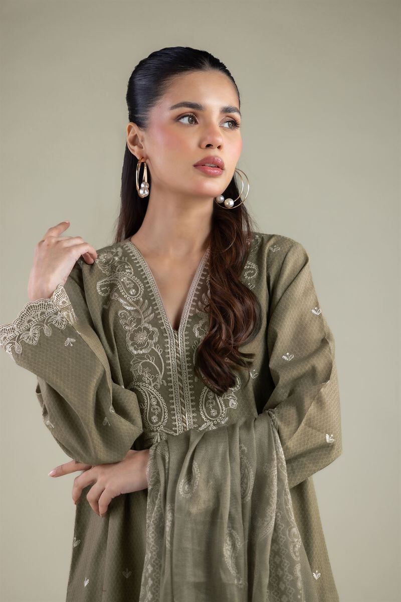 Embroidered | Cotton Dobby | Tailored 3-Piece Outfit | USD 80.00