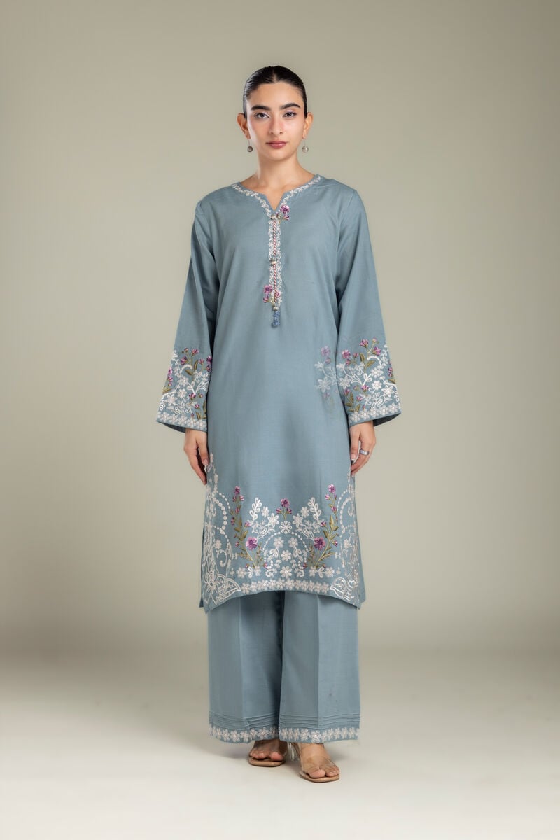 Embroidered | Light Khaddar | Fabrics 2 Piece | Top and Bottom | null