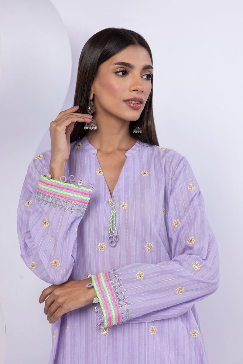 Embroidered | Lurex Stripes | Kurta | USD 20.00