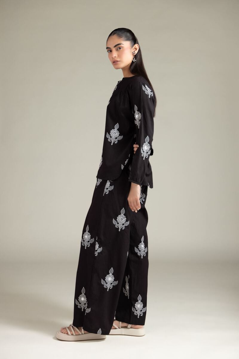 Textured Cotton | Trousers | USD 35.00