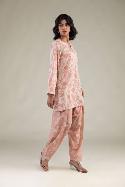 Embroidered | Cambric | Floral Peach Shalwar | USD 30.00