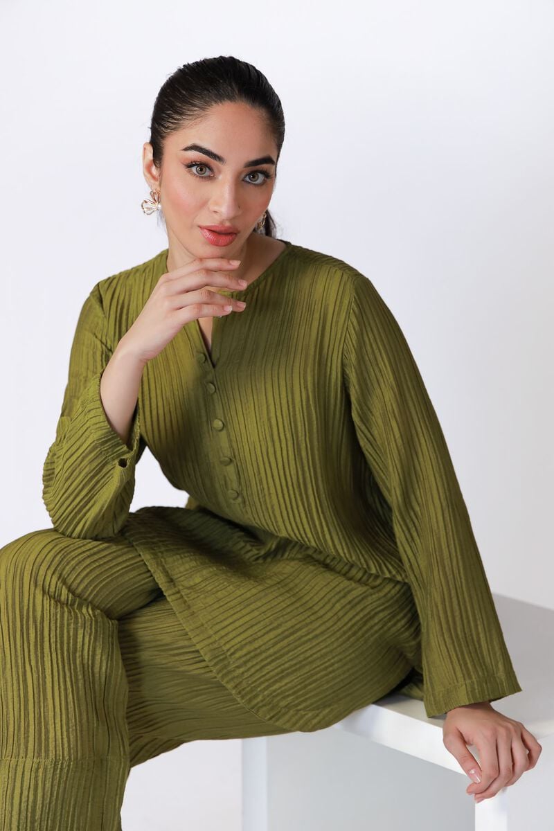 Dyed | Ripple Crinkle | Kurta | USD 25.00