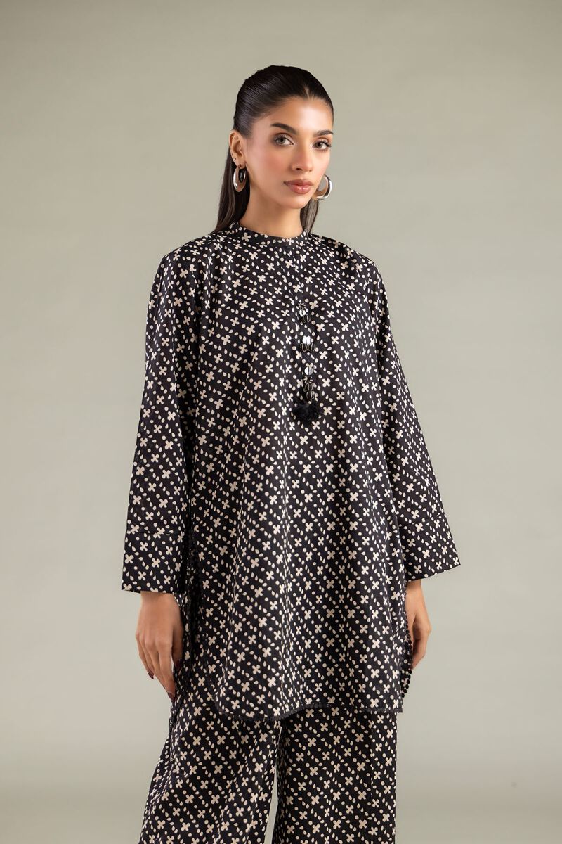 Printed | Cambric | Geometric Band Collar Kurta | USD 30.00